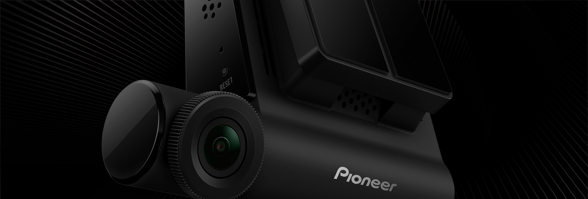 close up of dash camera on dark background