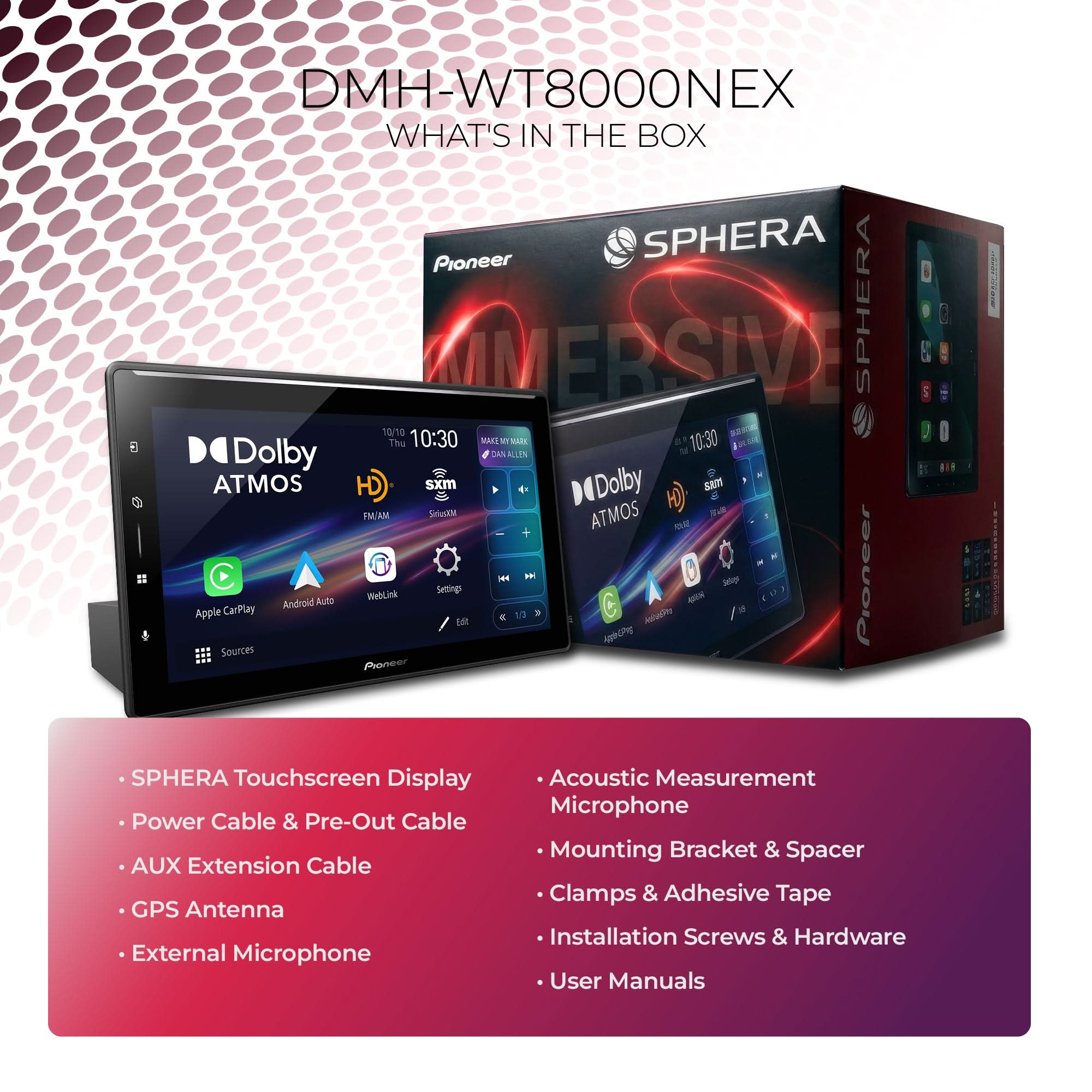 Pioneer AVIC-RW801-D Bluetoothユニット　フルセグ DMH-WT8000NEX SPHERA 10.1