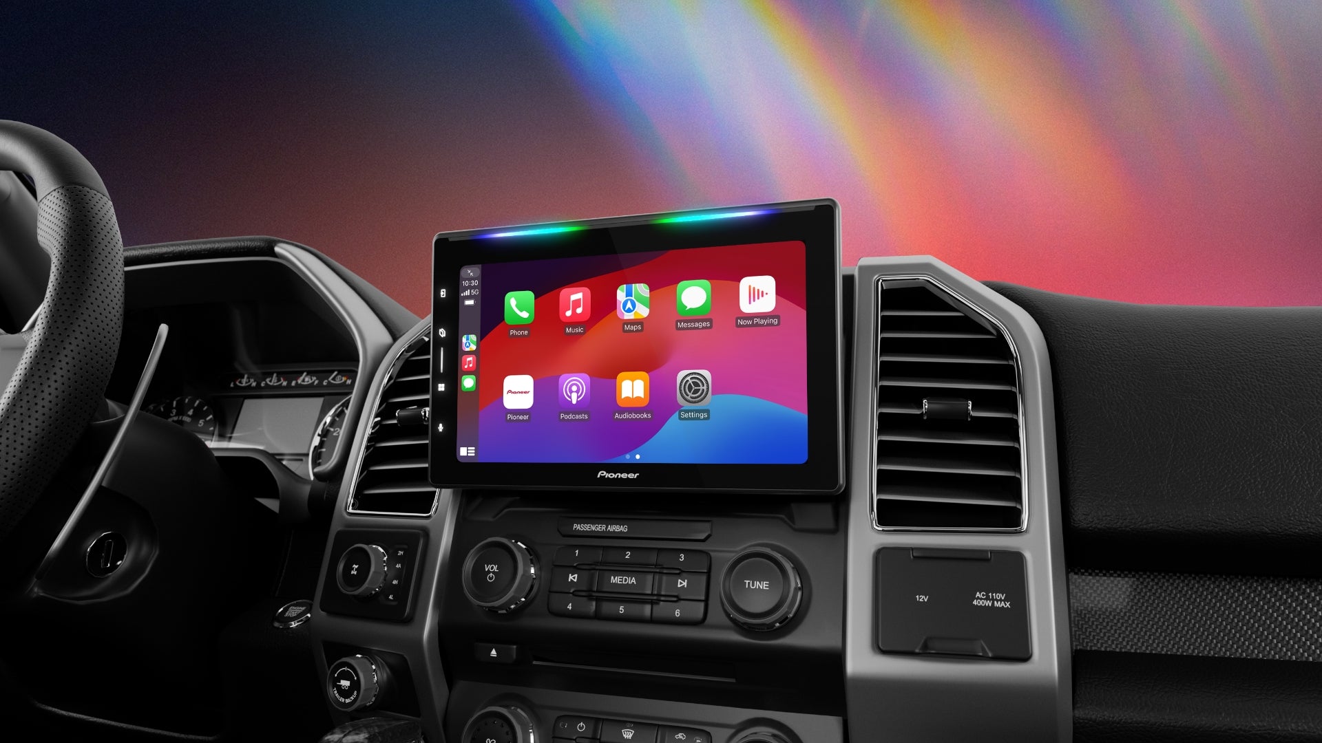 inside car view with receiver