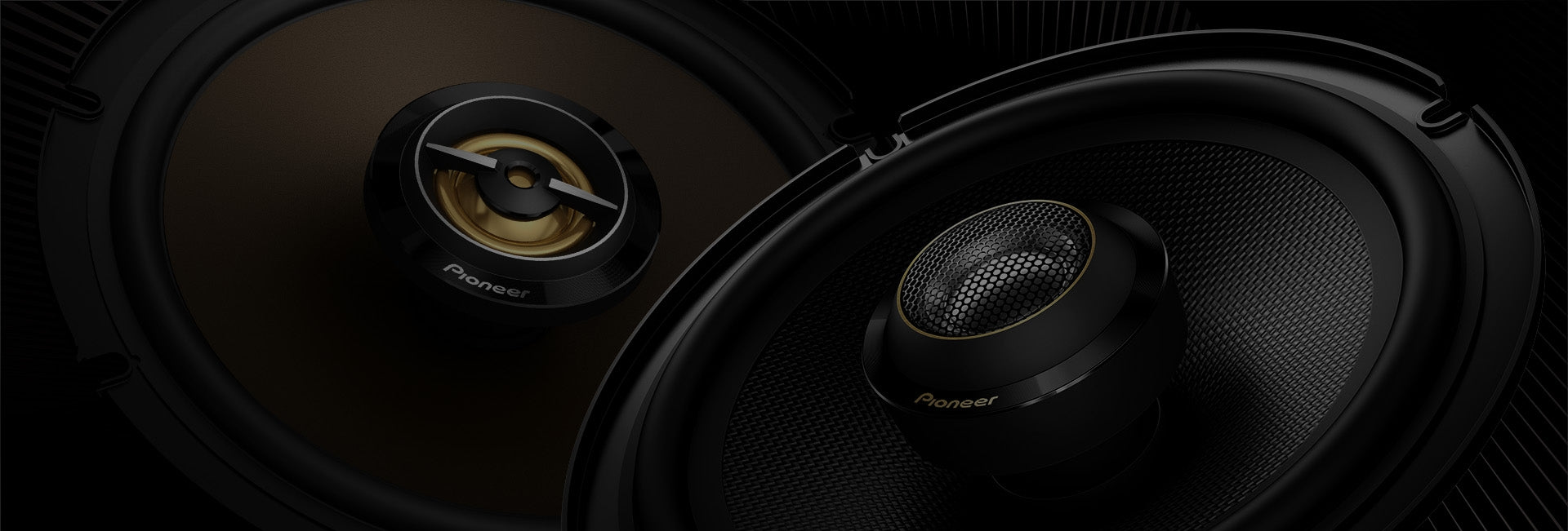 two speaker on dark background