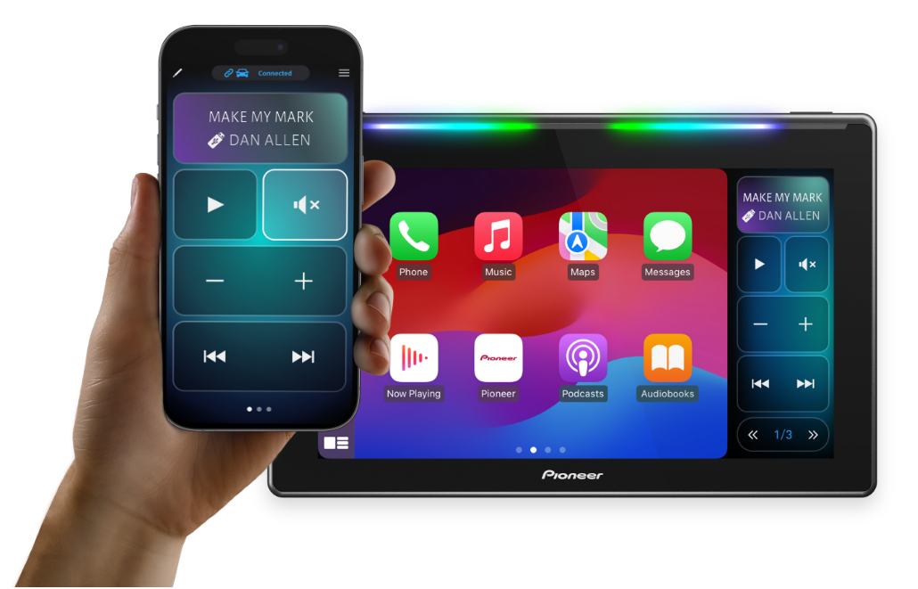 hand holding phone and linking to receiver