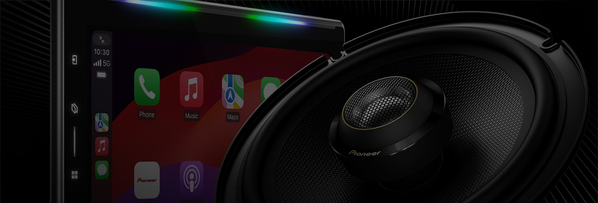 speaker and receiver in dark background