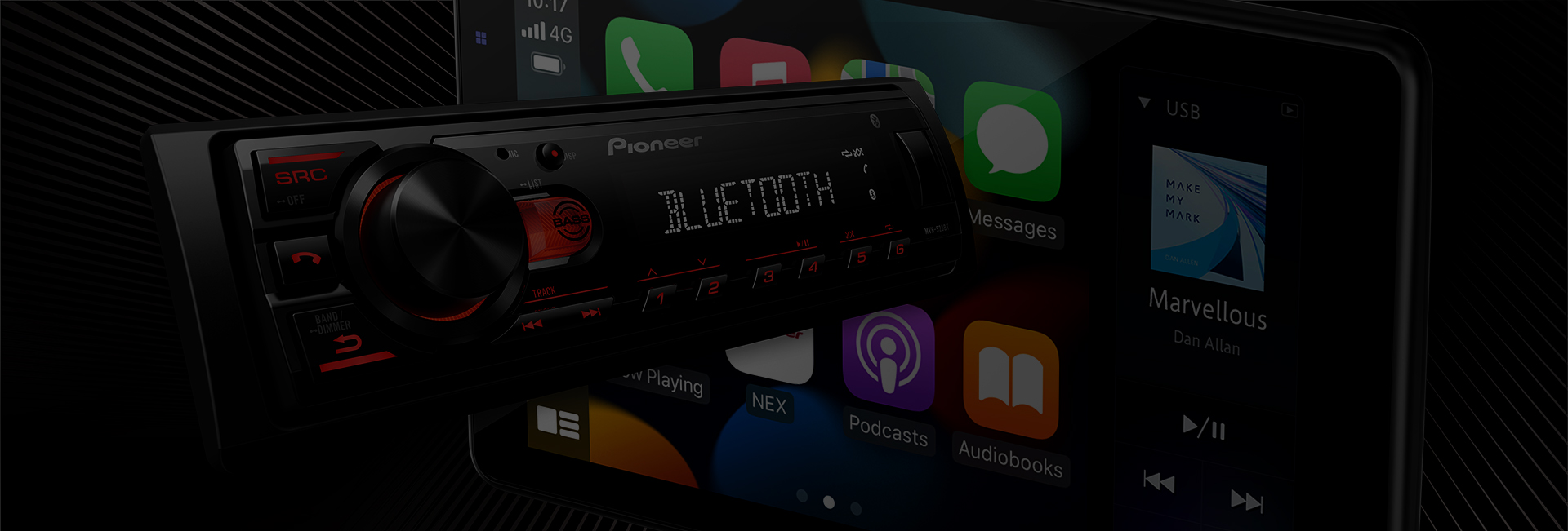 two receiver are dark on black background